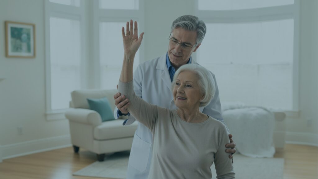 fisioterapia domiciliar para idosos no Rio de Janeiro com exercício de equilíbrio assistido